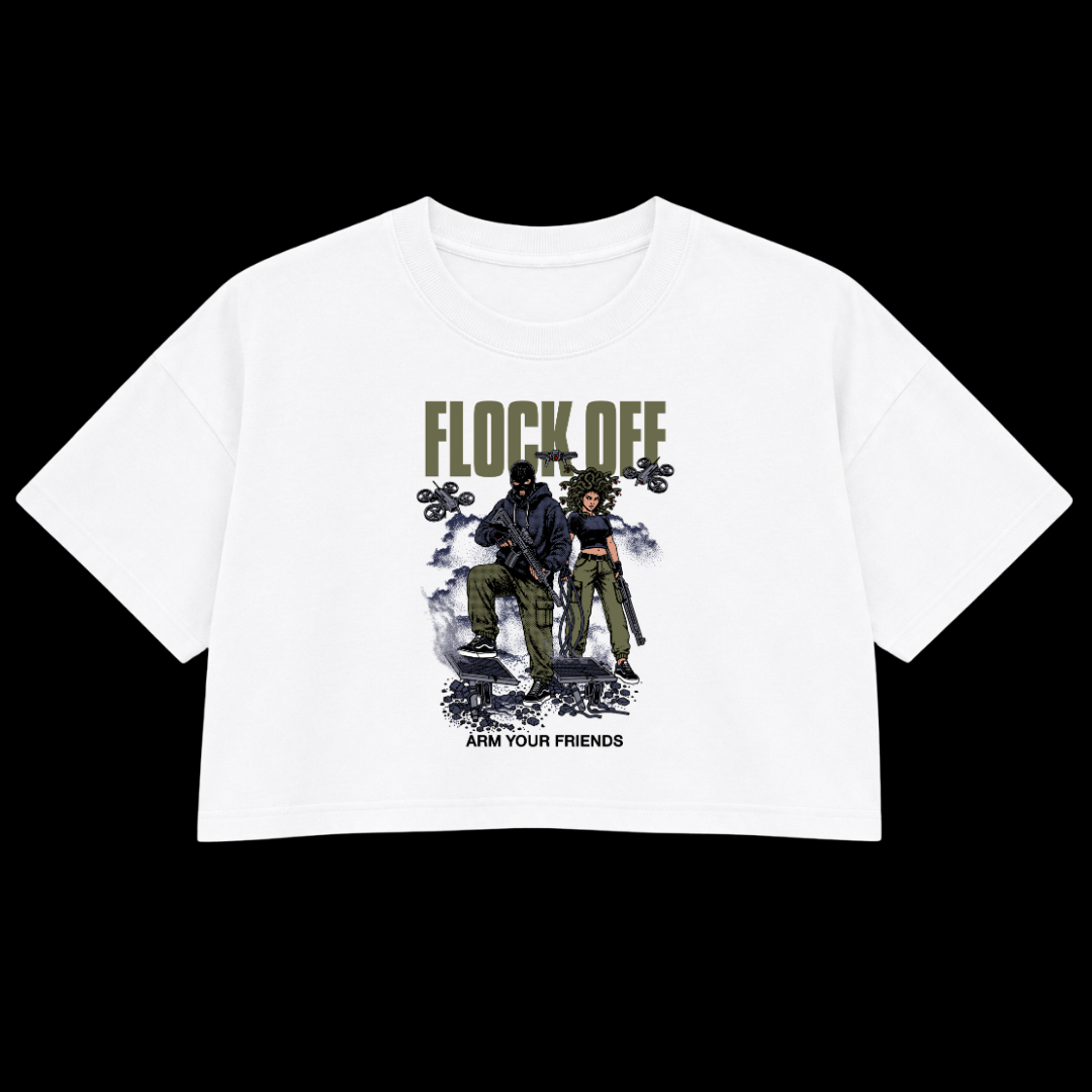 FLOCK OFF PREMIUM CROP TEE (FRONT ONLY) - GREEN