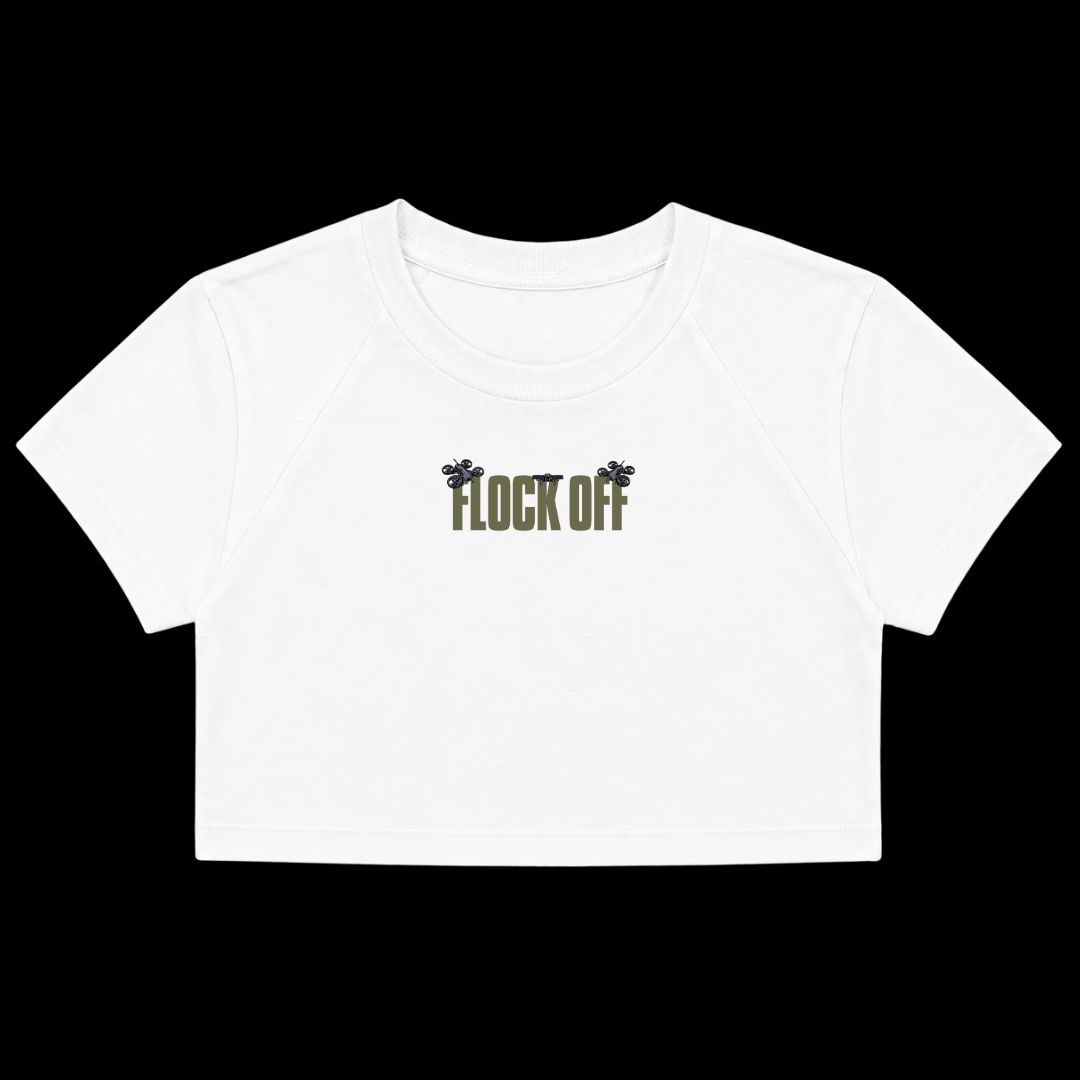 FLOCK OFF BABY TEE (FRONT ONLY) - GREEN TEXT