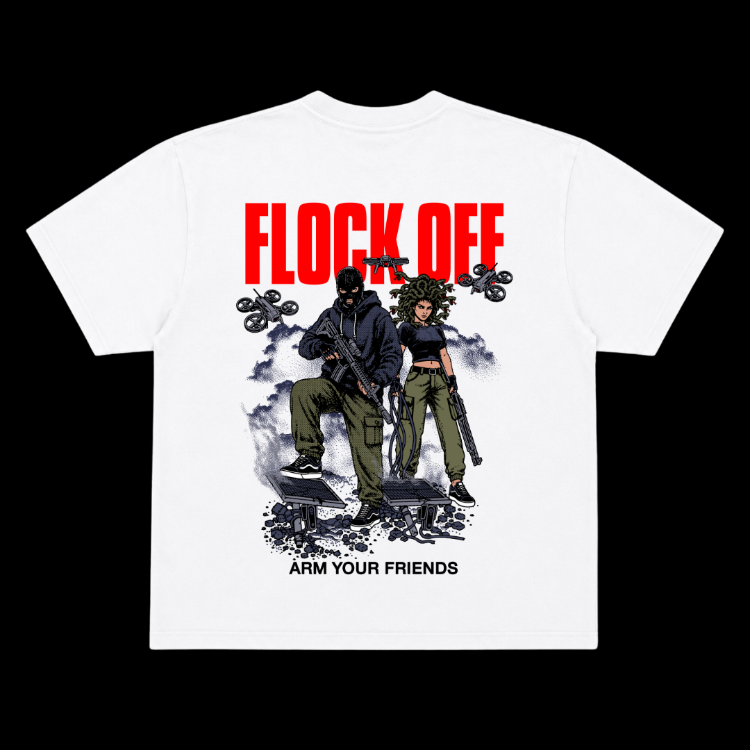 FLOCK OFF OVERSIZE TEE (DOUBLE SIDED) - RED