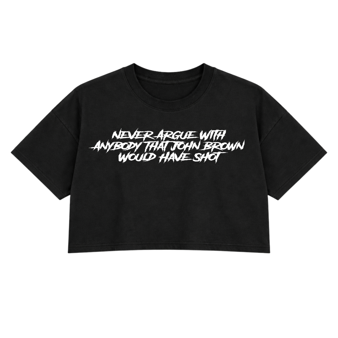 THE RAIDER PREMIUM CROP TEE - TEXT (FRONT ONLY)