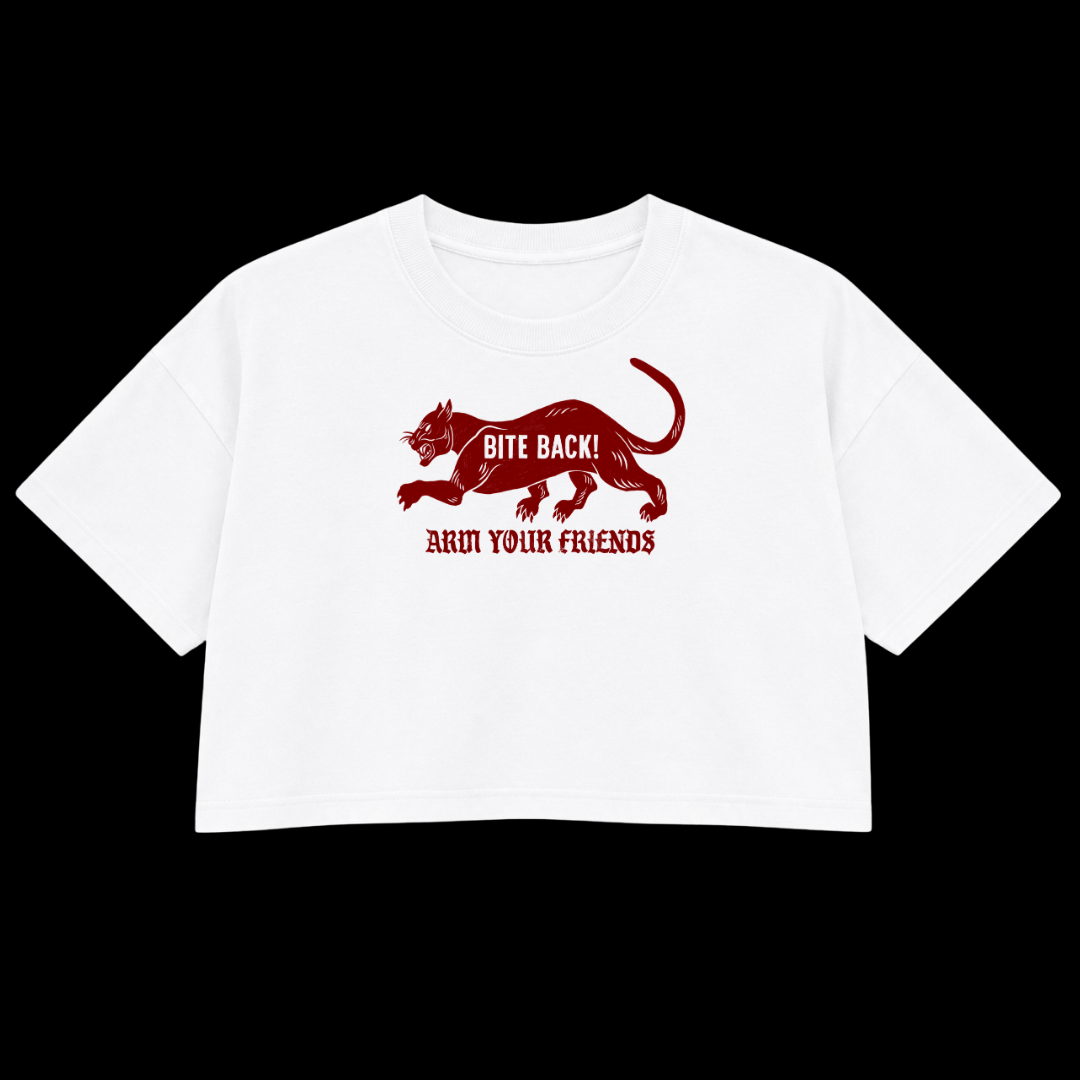 BITE BACK PREMIUM CROP TEE (FRONT ONLY) - RED