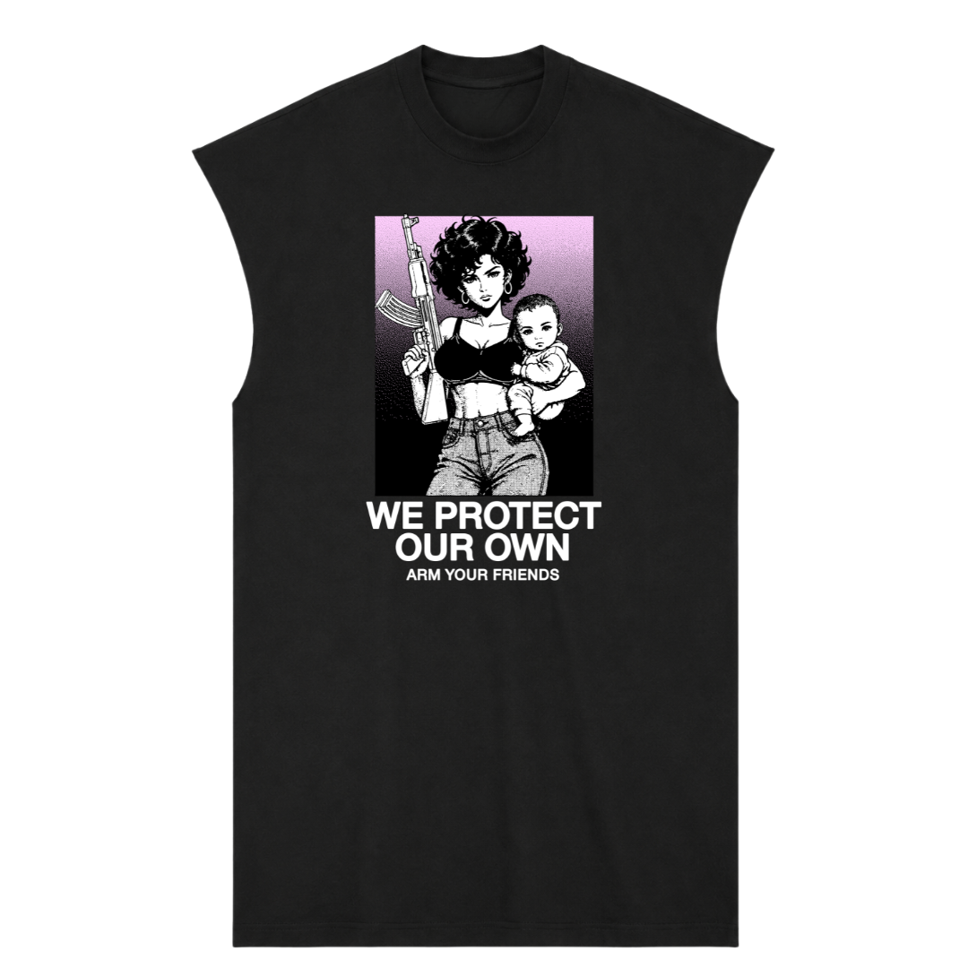 WE PROTECT OUR OWN PREMIUM MUSCLE TEE (FRONT ONLY)