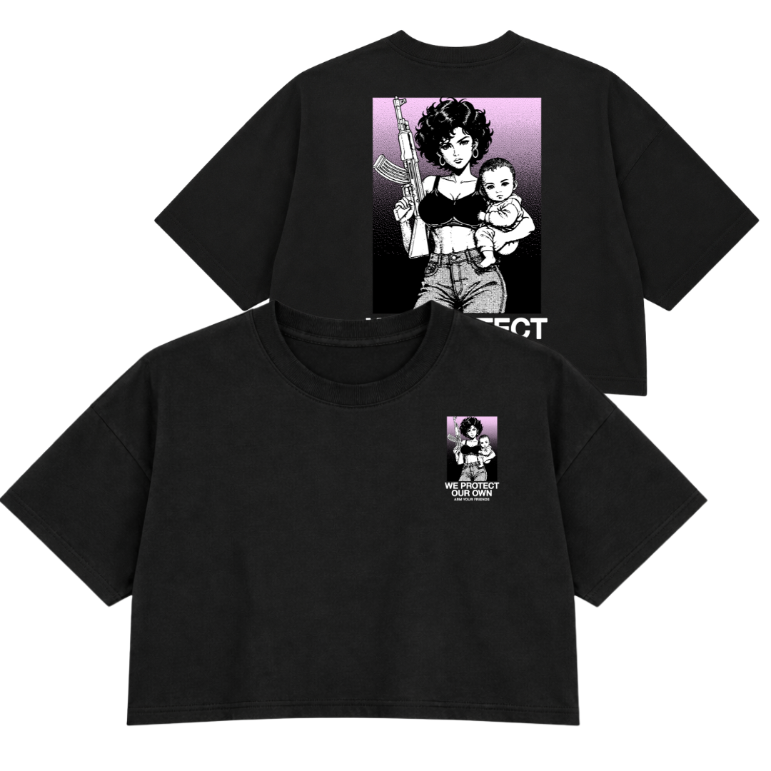 WE PROTECT OUR OWN PREMIUM CROP TEE (DOUBLE SIDED)