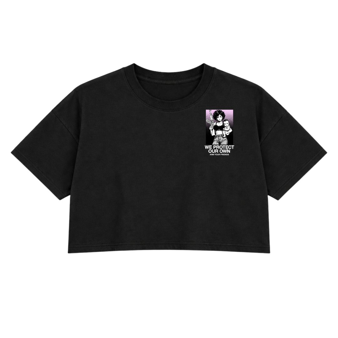 WE PROTECT OUR OWN PREMIUM CROP TEE (DOUBLE SIDED)