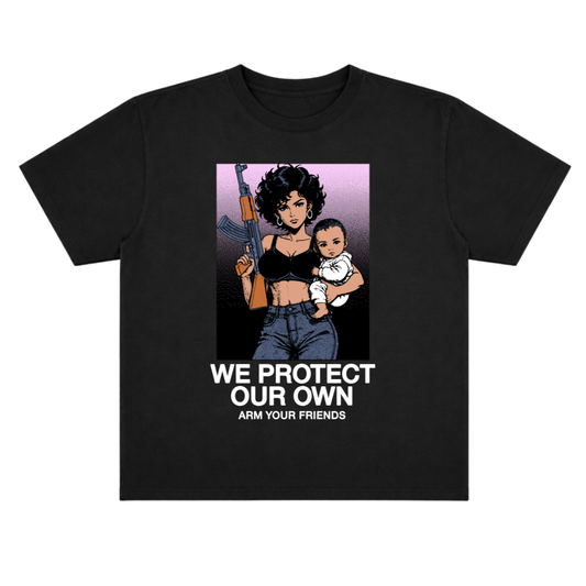 WE PROTECT OUR OWN OVERSIZE TEE COLORED (FRONT ONLY)