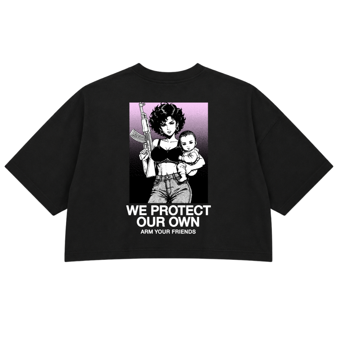 WE PROTECT OUR OWN PREMIUM CROP TEE (DOUBLE SIDED)