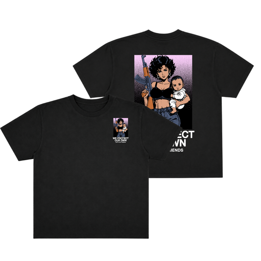 WE PROTECT OUR OWN OVERSIZE TEE COLORED (DOUBLE SIDED)