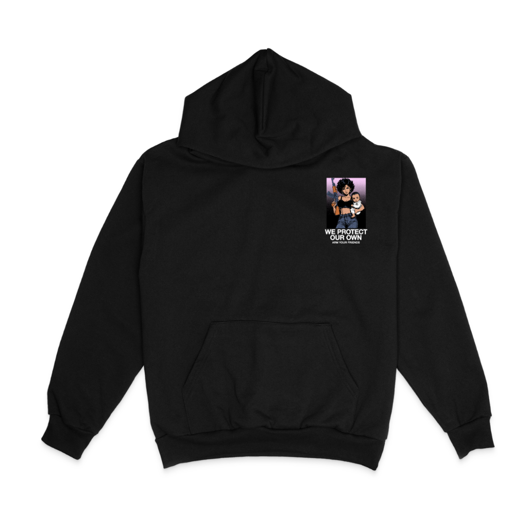 WE PROTECT OUR OWN HOODIE COLORED (DOUBLE SIDED)
