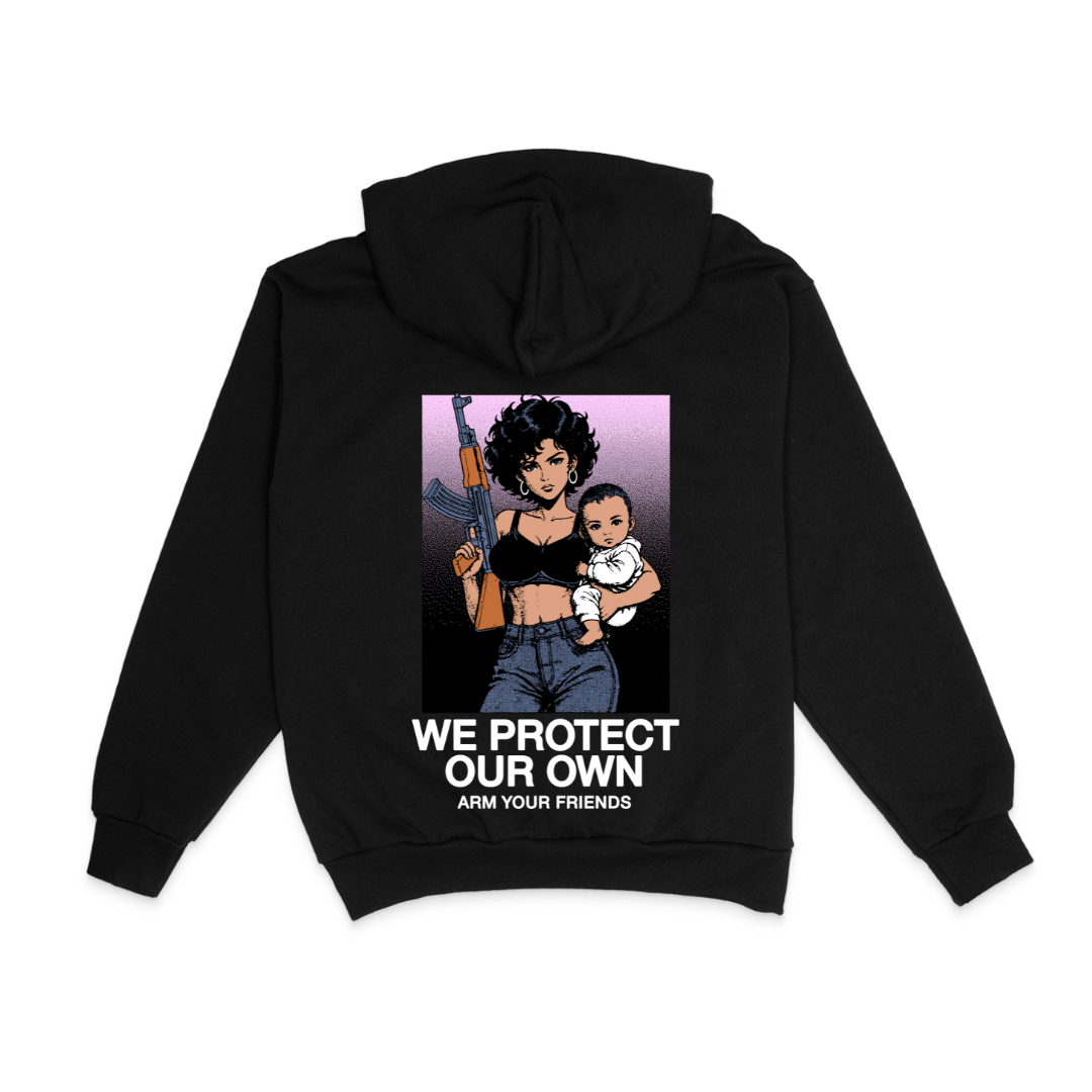 WE PROTECT OUR OWN HOODIE COLORED (DOUBLE SIDED)