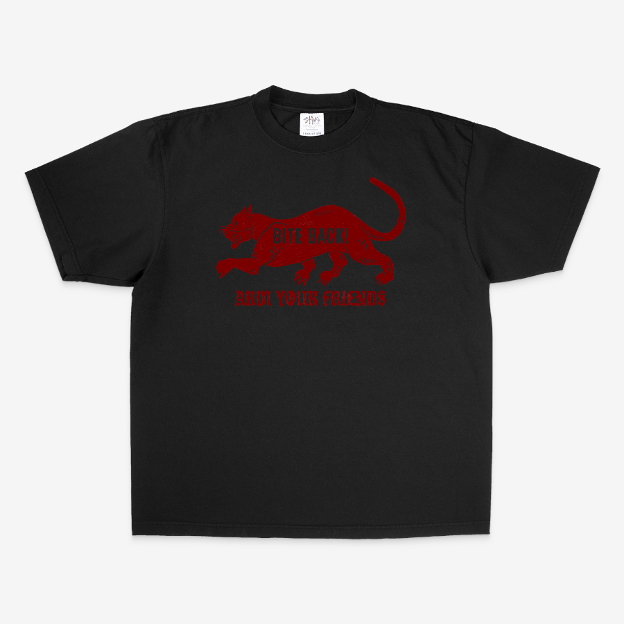 BITE BACK OVERSIZE TEE - RED (FRONT ONLY)