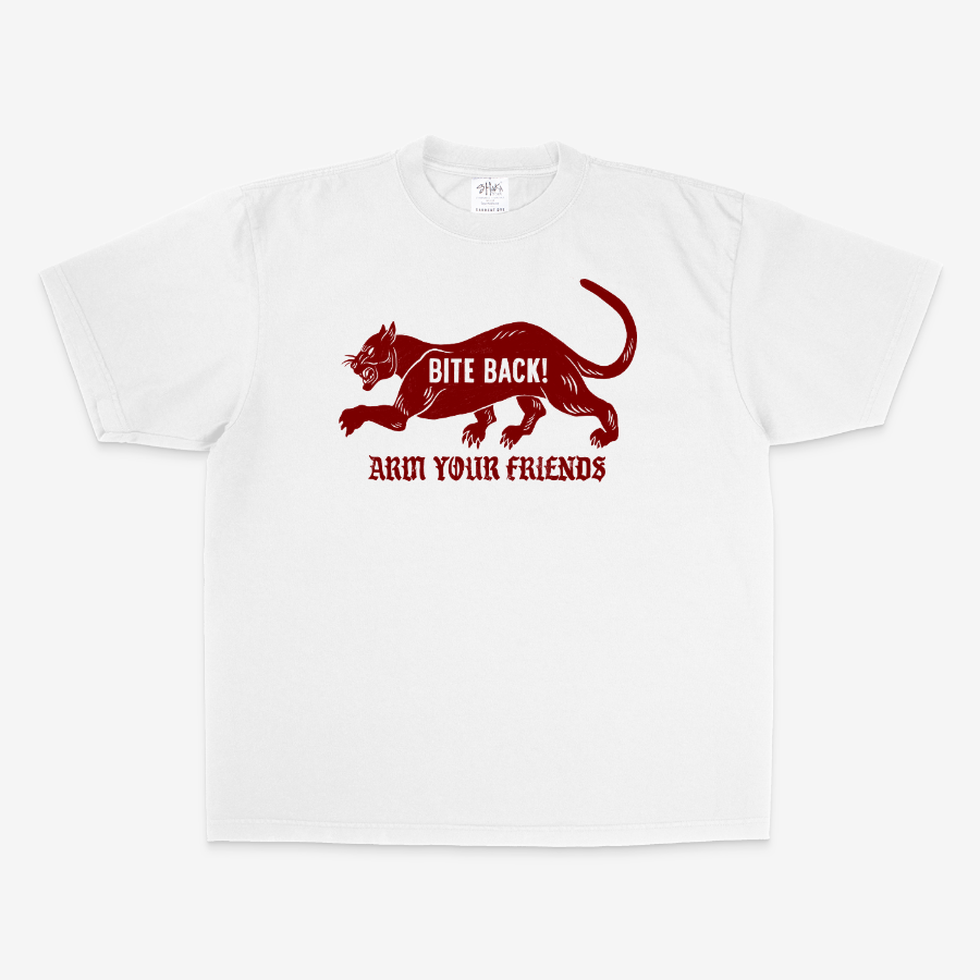 BITE BACK OVERSIZE TEE - RED (FRONT ONLY)