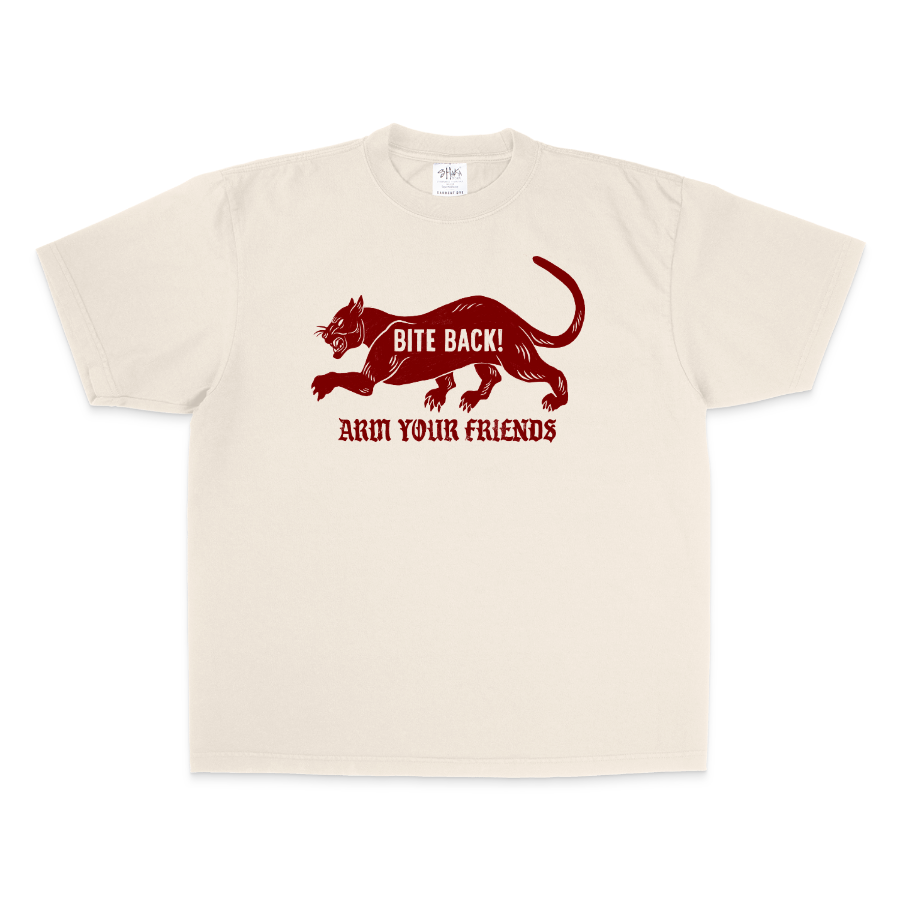 BITE BACK OVERSIZE TEE - RED (FRONT ONLY)