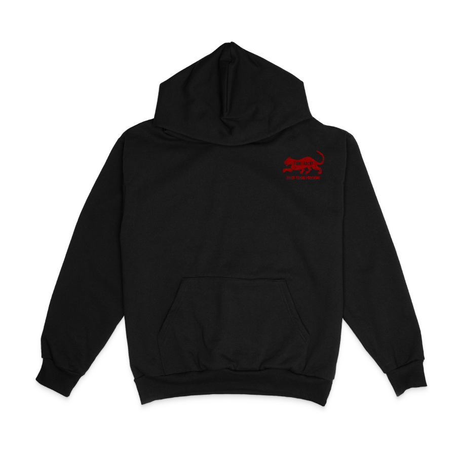 FIGHT BACK HOODIE (RED) - DOUBLE SIDED