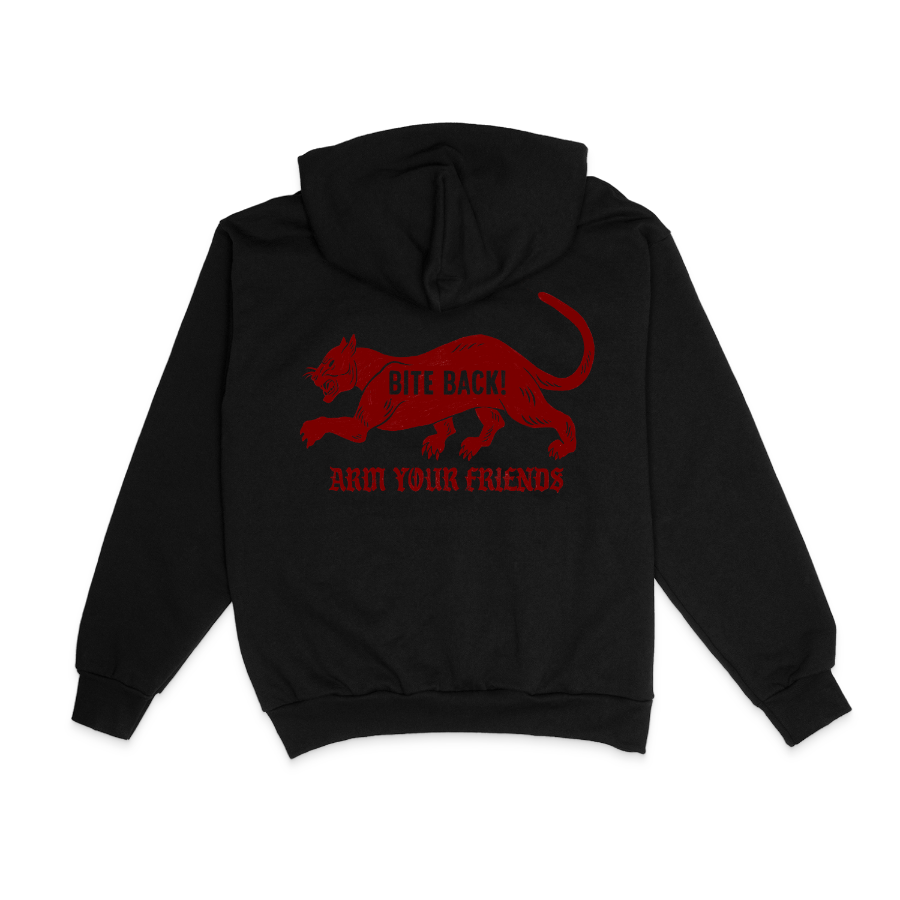 BITE BACK BACK HOODIE (RED) - DOUBLE SIDED