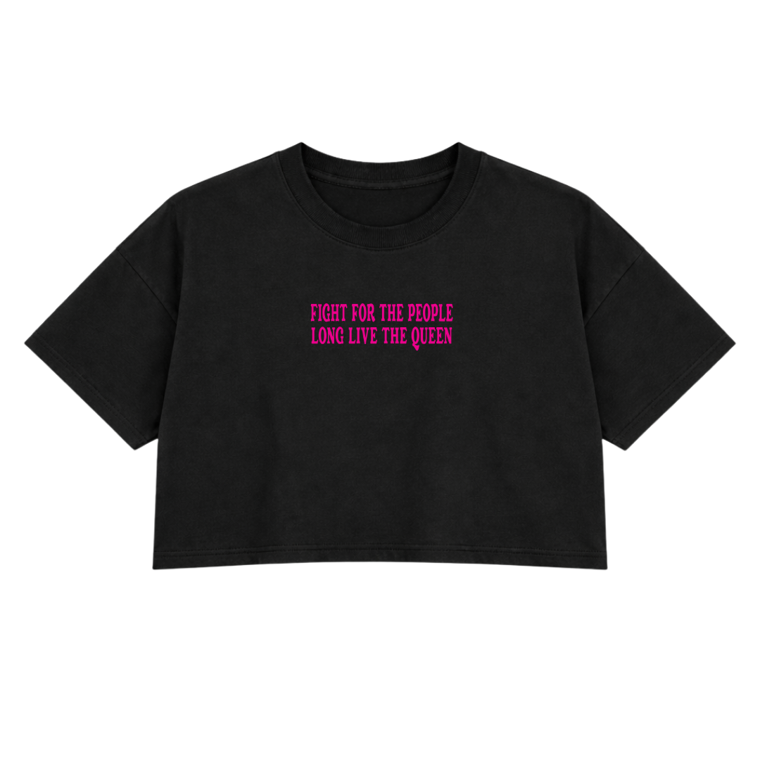 LONG LIVE DOLLY PREMIUM CROP TEE (FRONT ONLY) - PINK TEXT