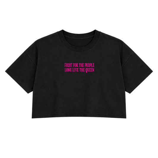 LONG LIVE DOLLY PREMIUM CROP TEE (FRONT ONLY) - PINK TEXT
