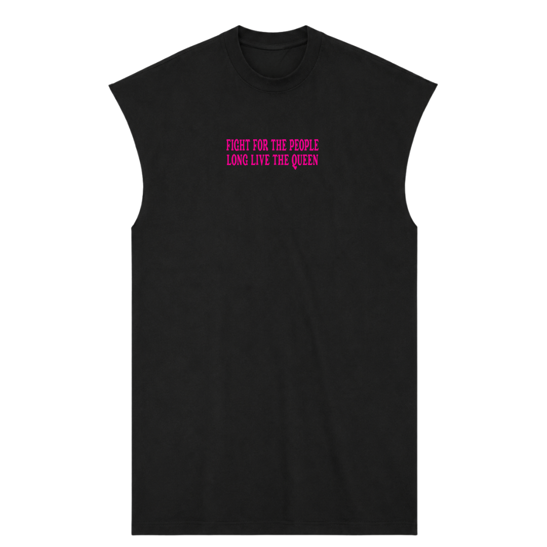LONG LIVE DOLLY PREMIUM MUSCLE TEE (FRONT ONLY) - PINK TEXT