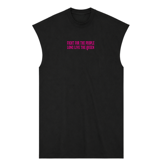LONG LIVE DOLLY PREMIUM MUSCLE TEE (FRONT ONLY) - PINK TEXT