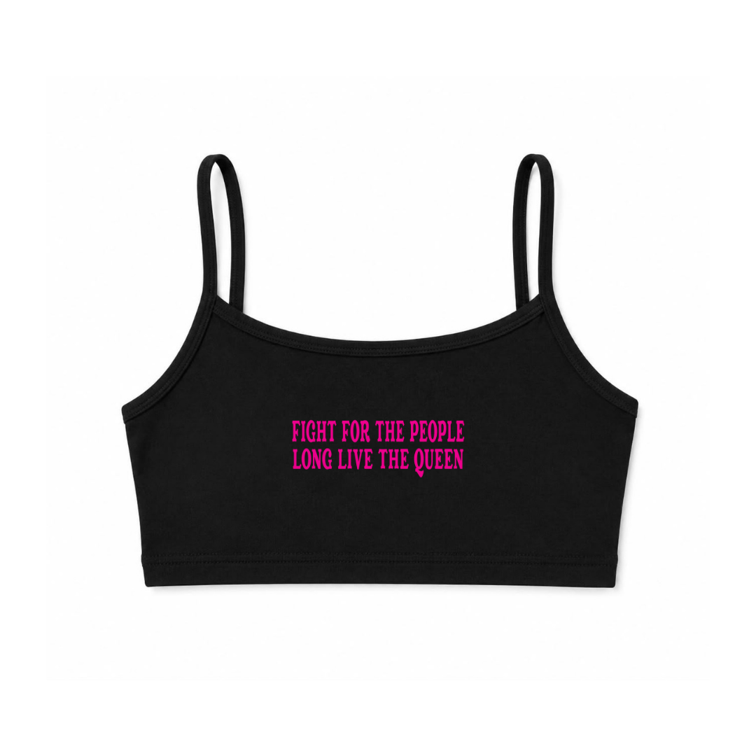LONG LIVE DOLLY BRALETTE - PINK TEXT