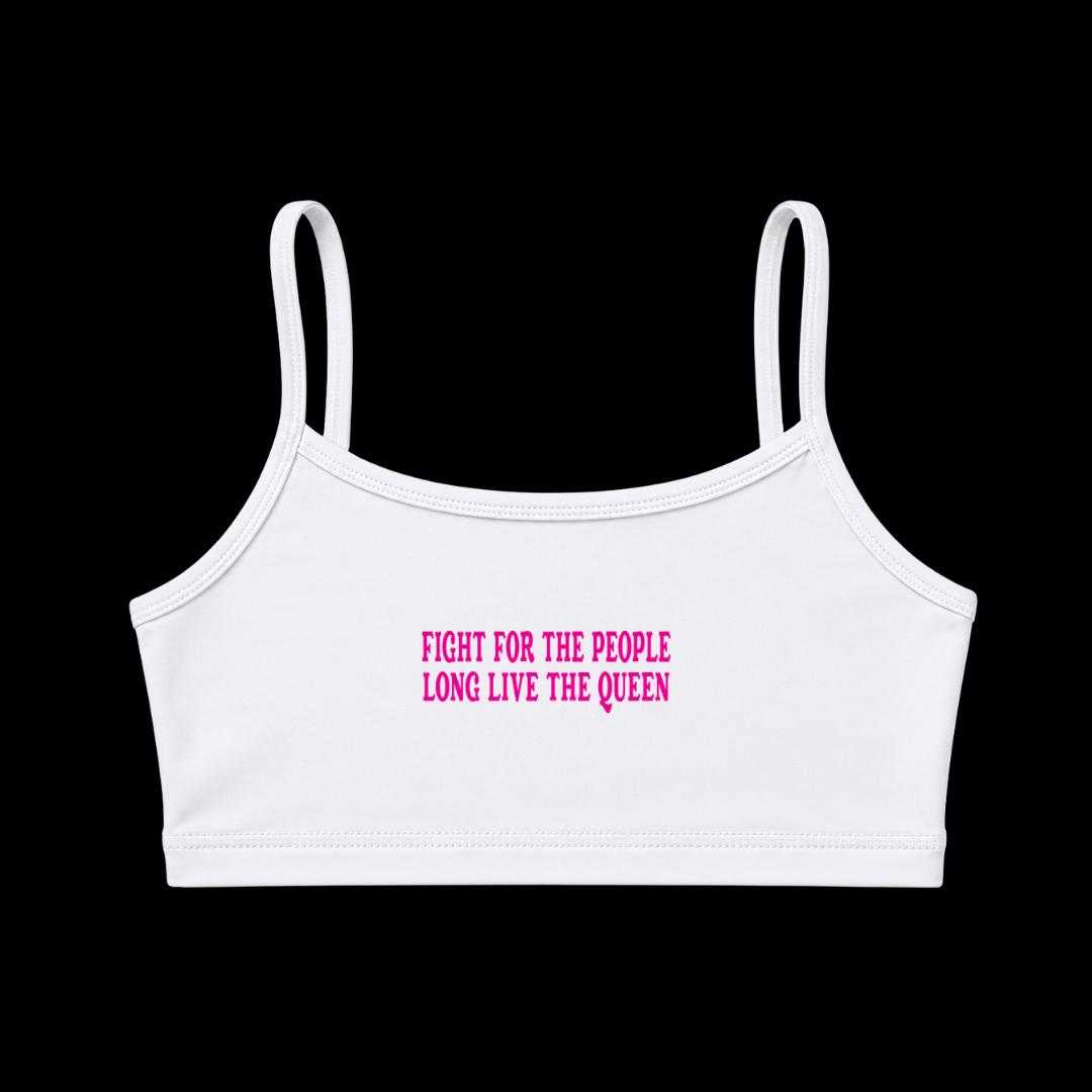 LONG LIVE DOLLY BRALETTE - PINK TEXT