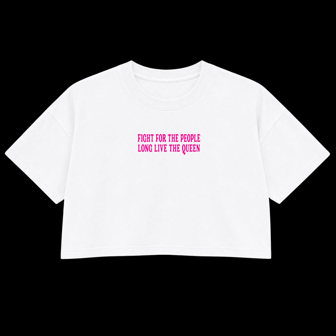LONG LIVE DOLLY PREMIUM CROP TEE (FRONT ONLY) - PINK TEXT