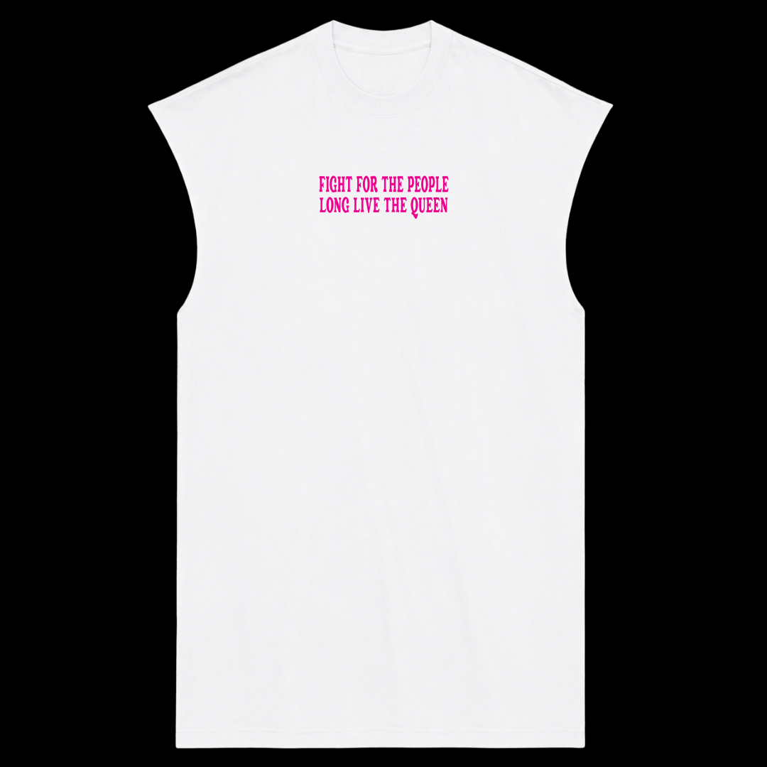 LONG LIVE DOLLY PREMIUM MUSCLE TEE (FRONT ONLY) - PINK TEXT
