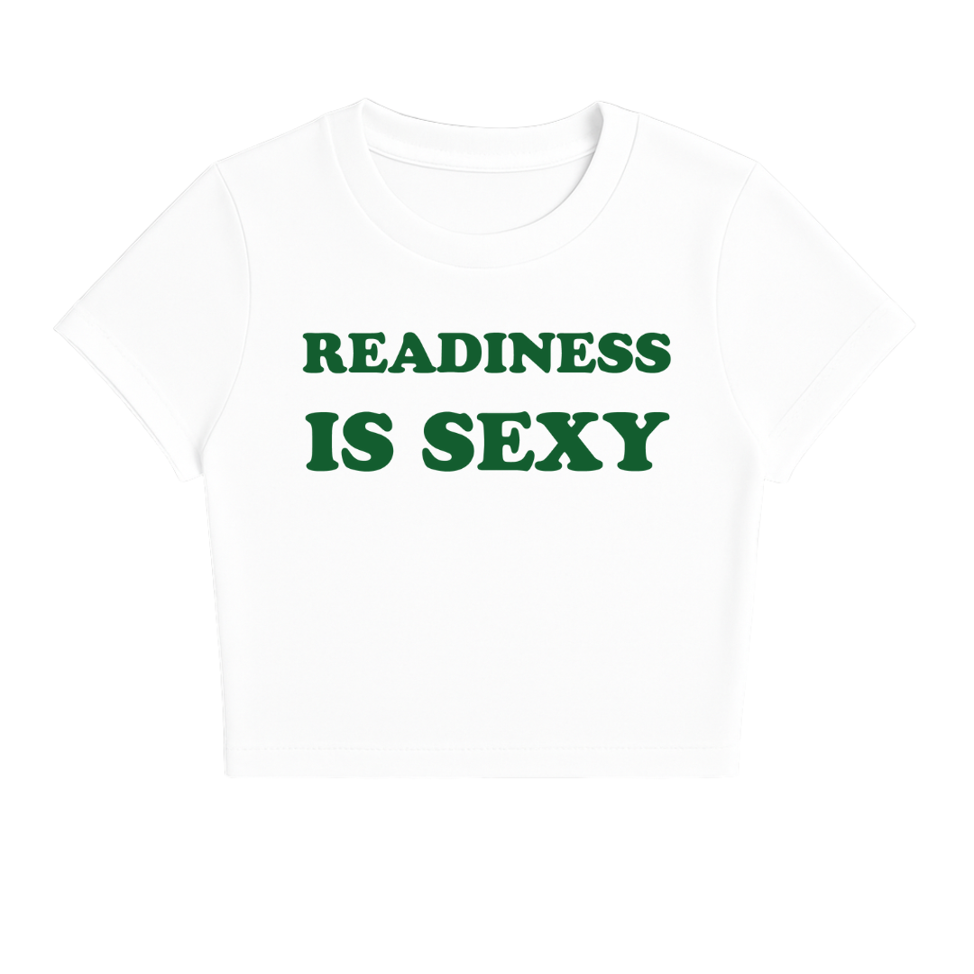 READINESS IS SEXY BABY TEE (GREEN FONT)