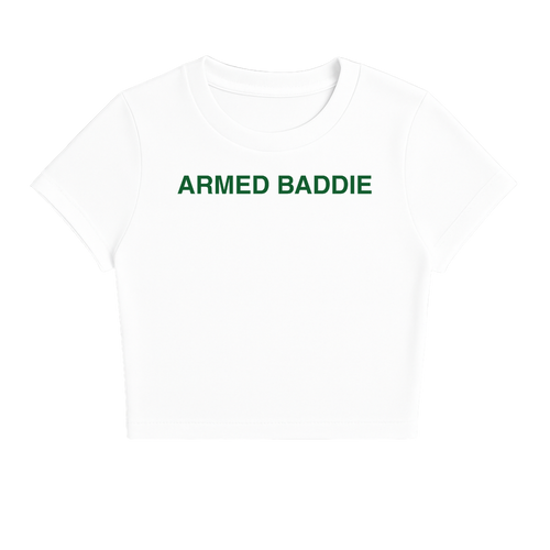 ARMED BADDIE BABY TEE (GREEN FONT)