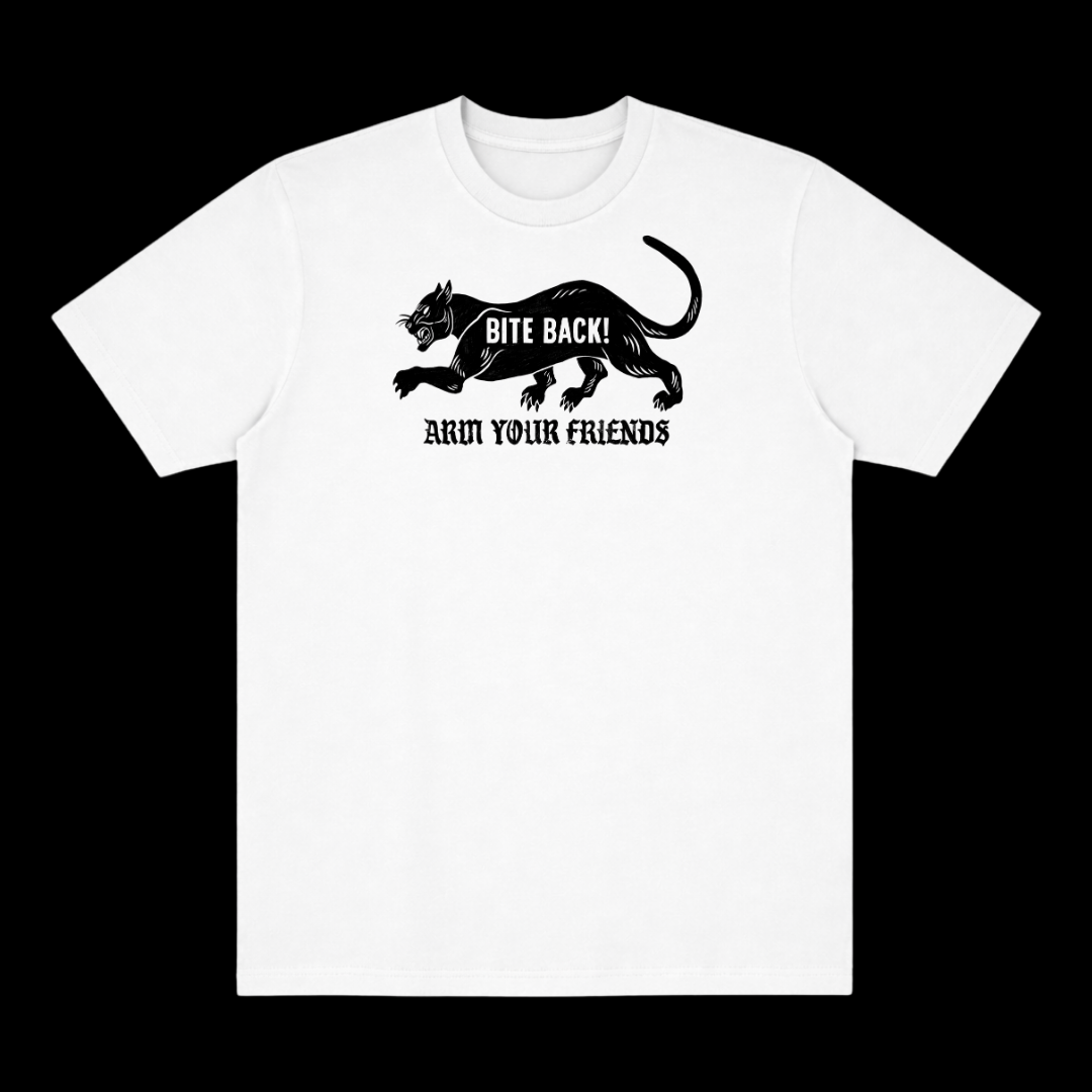 BITE BACK CLASSIC TEE (FRONT ONLY) - BLACK AND WHITE