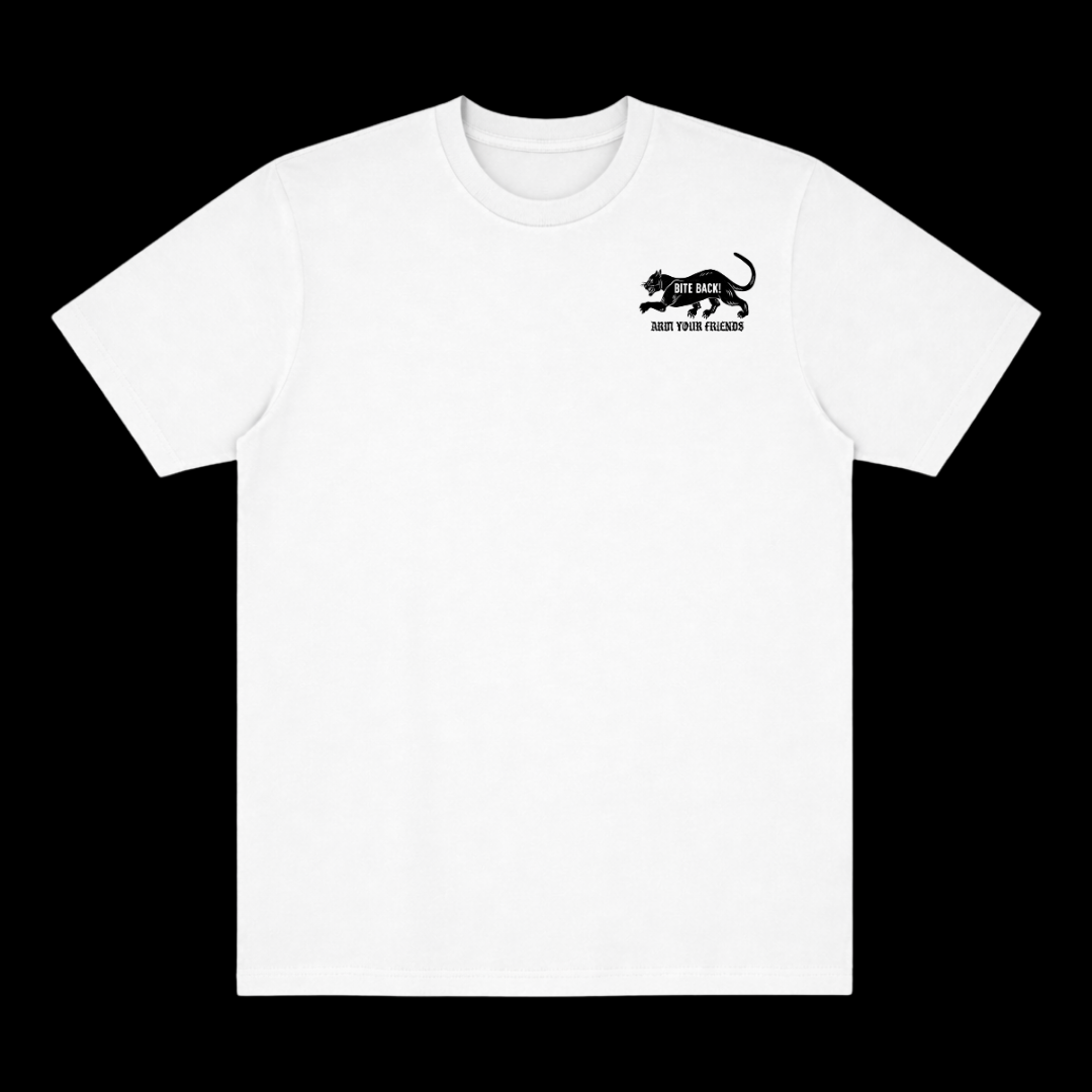 BITE BACK CLASSIC TEE (DOUBLE SIDED) - BLACK AND WHITE