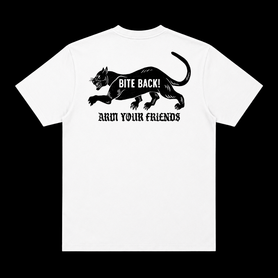 BITE BACK CLASSIC TEE (DOUBLE SIDED) - BLACK AND WHITE