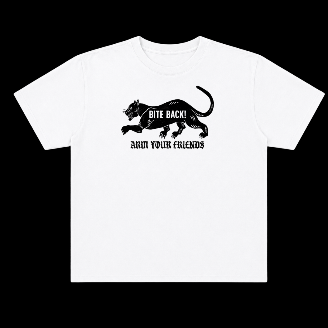 BITE BACK OVERSIZE TEE (FRONT ONLY) - BLACK AND WHITE