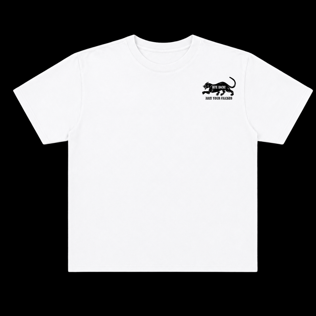 BITE BACK OVERSIZE TEE (DOUBLE SIDED) - BLACK AND WHITE