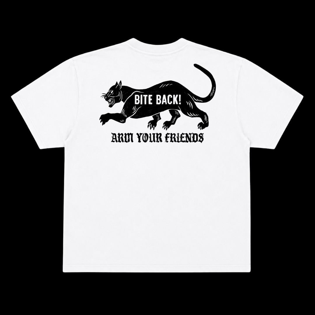 BITE BACK OVERSIZE TEE (DOUBLE SIDED) - BLACK AND WHITE