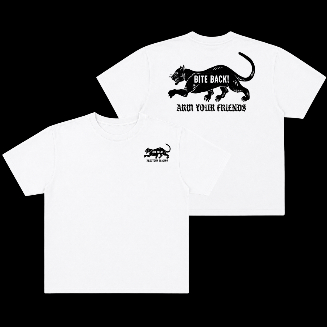 BITE BACK OVERSIZE TEE (DOUBLE SIDED) - BLACK AND WHITE