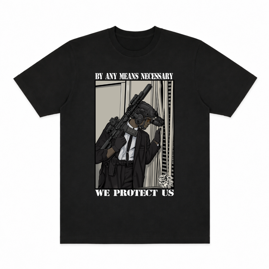 BY ANY MEANS NECESSARY CLASSIC TEE (FRONT ONLY)