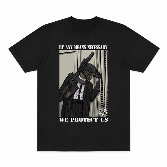 BY ANY MEANS NECESSARY CLASSIC TEE (FRONT ONLY)
