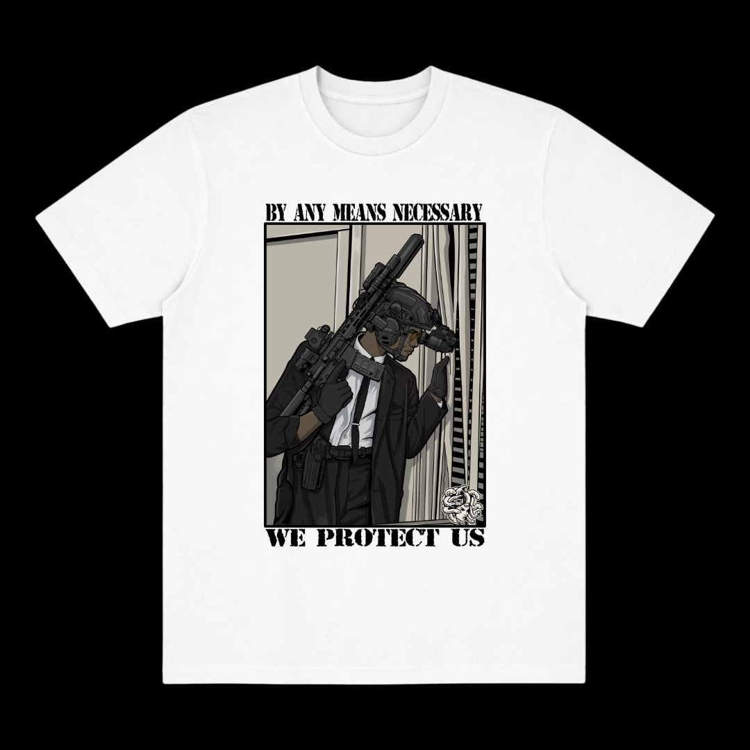 BY ANY MEANS NECESSARY CLASSIC TEE (FRONT ONLY)