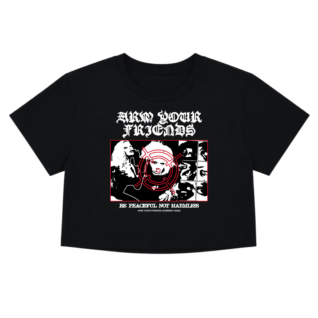BE PEACEFUL NOT HARMLESS CROP TEE (FRONT ONLY)