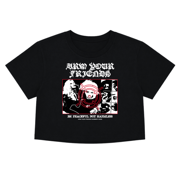BE PEACEFUL NOT HARMLESS CROP TEE (FRONT ONLY)