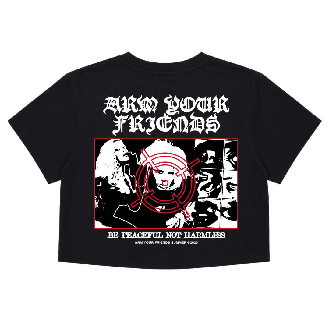 BE PEACEFUL NOT HARMLESS CROP TEE (DOUBLE SIDED)