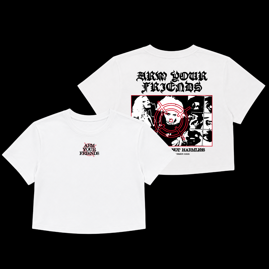BE PEACEFUL NOT HARMLESS CROP TEE (DOUBLE SIDED)