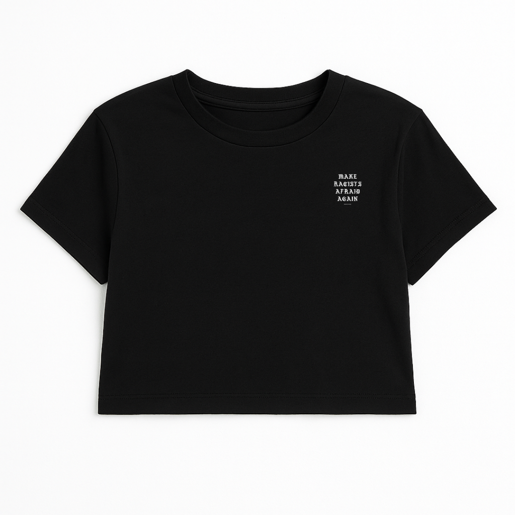 MRAA JUST TEXT CROP TEE (DOUBLE SIDED)