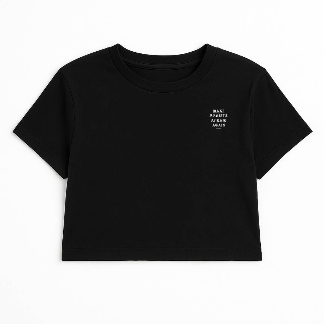 MRAA JUST TEXT CROP TEE (DOUBLE SIDED)