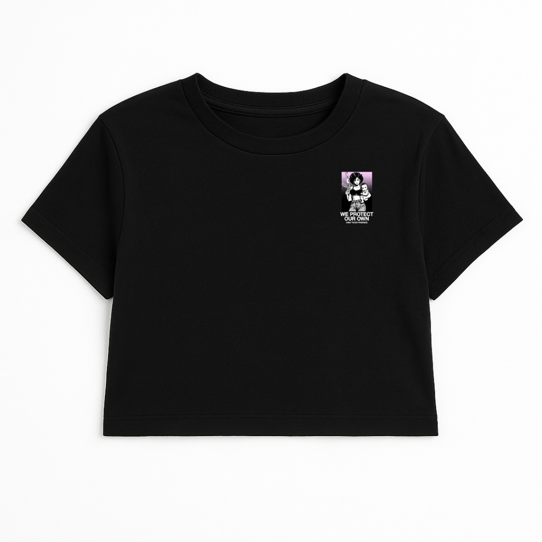 WE PROTECT OUR OWN NC CROP TEE (DOUBLE SIDED)