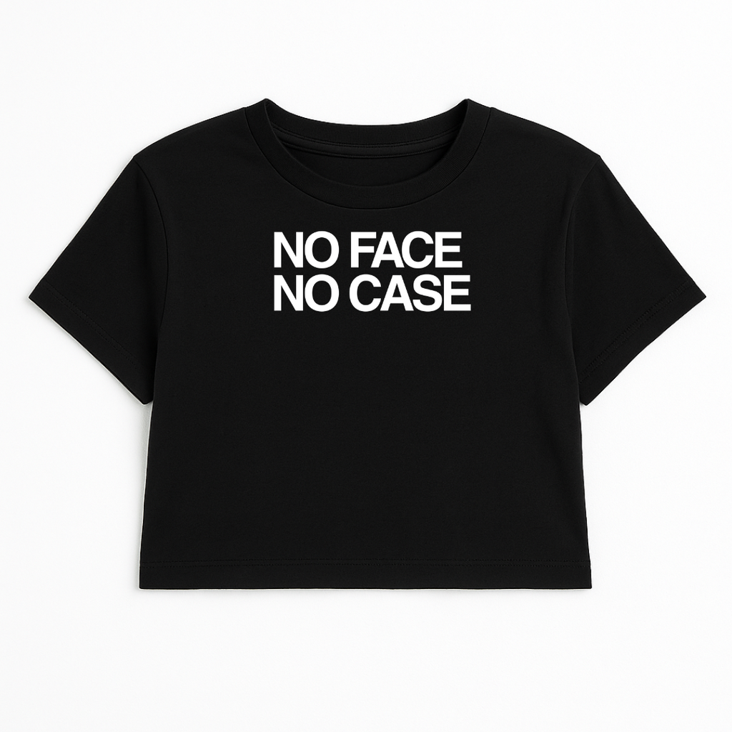 NO FACE NO CASE CROP TEE (MONOCHROME)