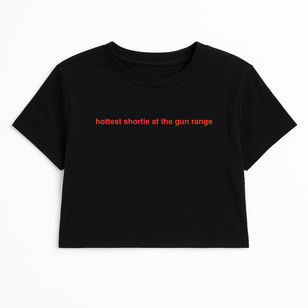 HOTTEST SHORTIE AT THE G*N RANGE CROP TEE RED