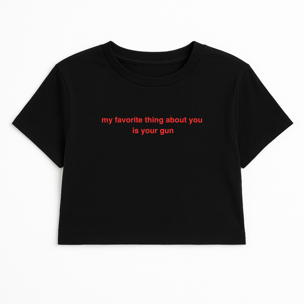 MY FAVORITE THING ABOUT YOU IS YOUR G*N CROP TEE RED