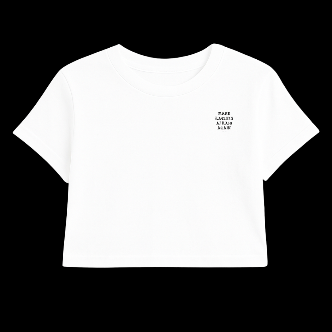 MRAA JUST TEXT CROP TEE (DOUBLE SIDED)