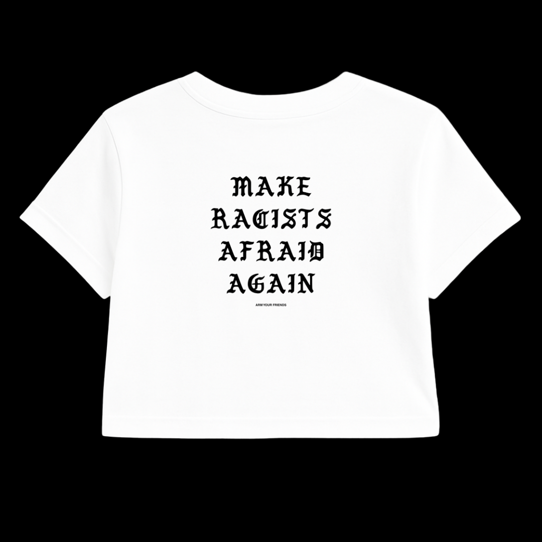 MRAA JUST TEXT CROP TEE (DOUBLE SIDED)